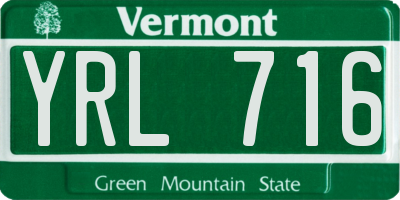 VT license plate YRL716