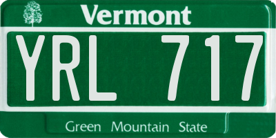 VT license plate YRL717