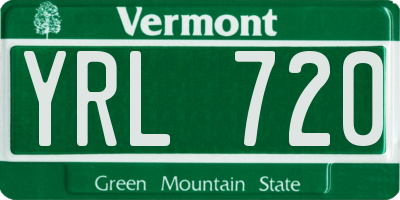 VT license plate YRL720