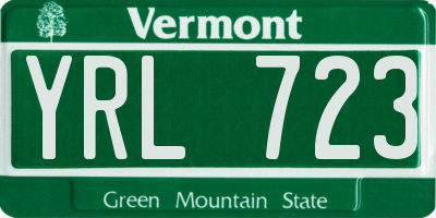 VT license plate YRL723