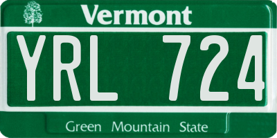 VT license plate YRL724