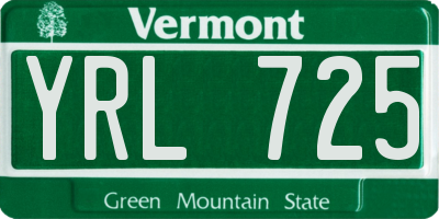 VT license plate YRL725