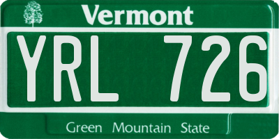 VT license plate YRL726