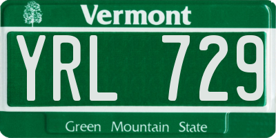 VT license plate YRL729