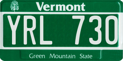 VT license plate YRL730