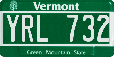 VT license plate YRL732