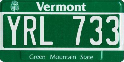 VT license plate YRL733