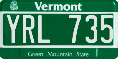 VT license plate YRL735