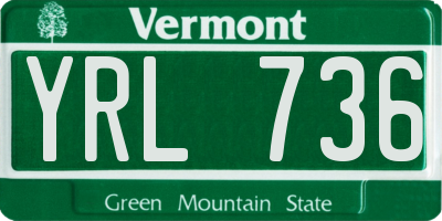 VT license plate YRL736