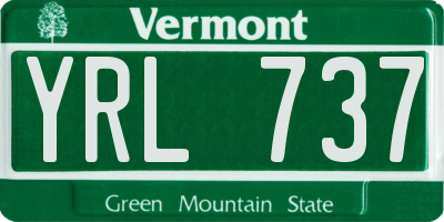 VT license plate YRL737