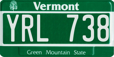 VT license plate YRL738