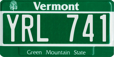 VT license plate YRL741