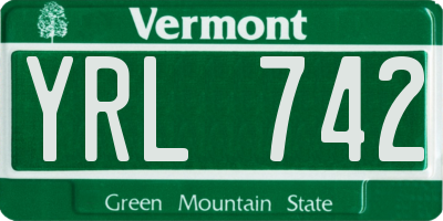 VT license plate YRL742