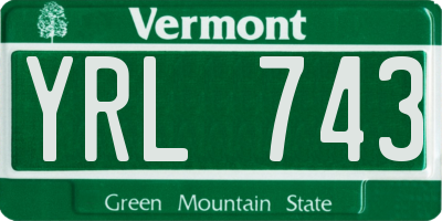 VT license plate YRL743