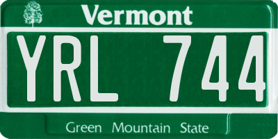 VT license plate YRL744