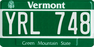 VT license plate YRL748