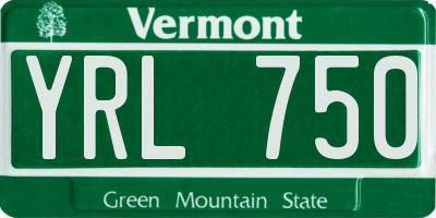 VT license plate YRL750