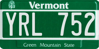 VT license plate YRL752