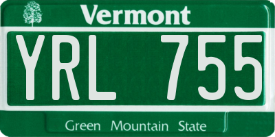 VT license plate YRL755