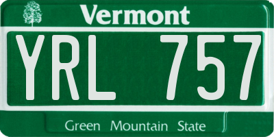 VT license plate YRL757