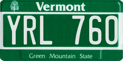 VT license plate YRL760