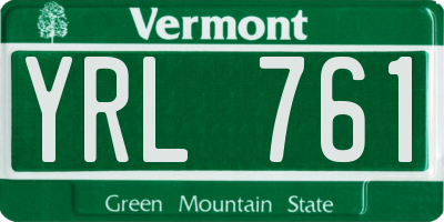 VT license plate YRL761