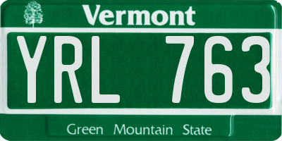 VT license plate YRL763