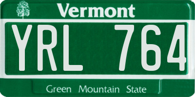 VT license plate YRL764