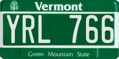 VT license plate YRL766