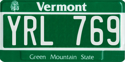 VT license plate YRL769