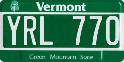 VT license plate YRL770