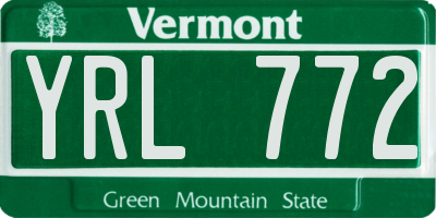 VT license plate YRL772