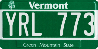 VT license plate YRL773