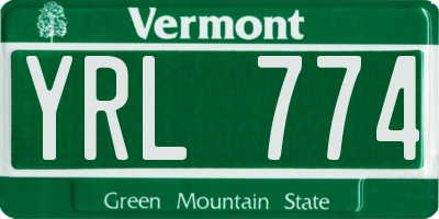 VT license plate YRL774