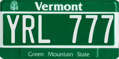 VT license plate YRL777