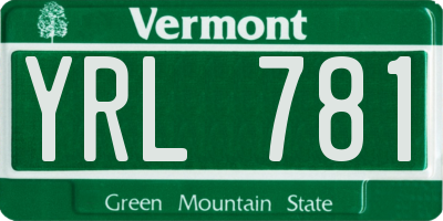 VT license plate YRL781