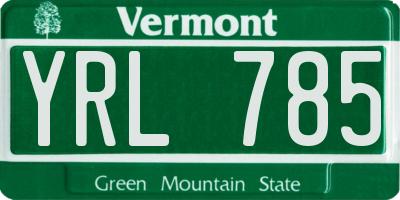 VT license plate YRL785