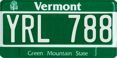 VT license plate YRL788