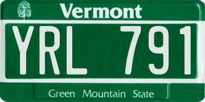 VT license plate YRL791