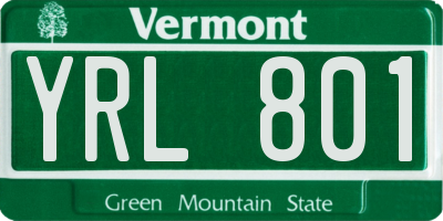 VT license plate YRL801