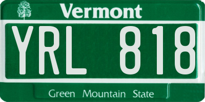 VT license plate YRL818