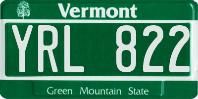 VT license plate YRL822
