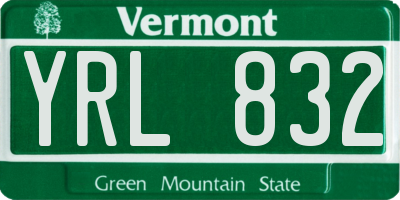 VT license plate YRL832