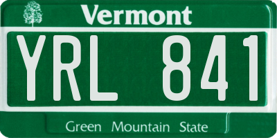 VT license plate YRL841