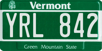 VT license plate YRL842