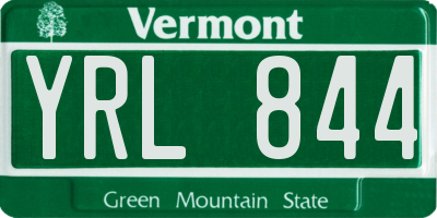 VT license plate YRL844