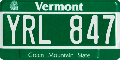 VT license plate YRL847