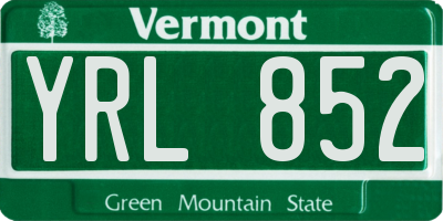 VT license plate YRL852