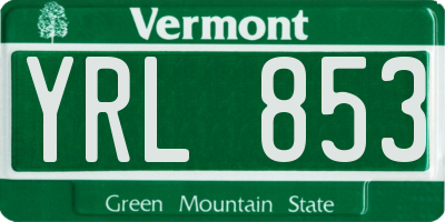 VT license plate YRL853
