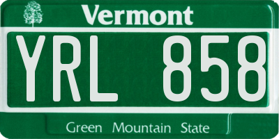 VT license plate YRL858